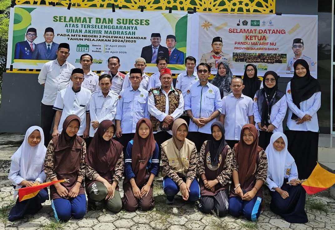 Ketua Pandu Ma'arif NU Sulbar Lakukan Kunjungan dan Sosialisasi Program Kemah Moderasi Beragama Tingkat Provinsi di MTsN 2 Polewali Mandar