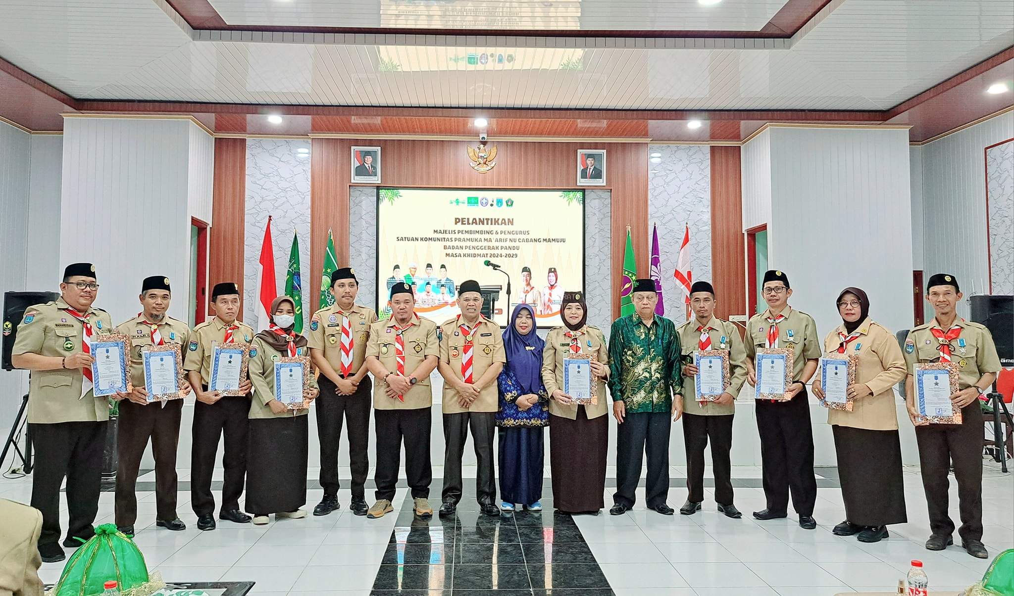 Pelantikan PANDU Ma’arif NU Cabang Mamuju Berlangsung Khidmat dan Meriah